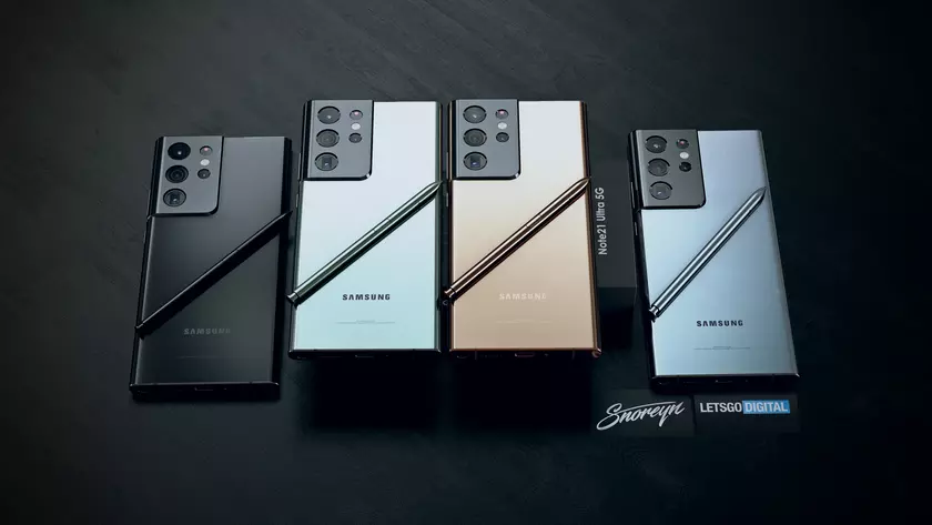 Samsung Galaxy Note 21 Ultra на первых рендерах: знакомая камера и фирменный стилус S Pen в комплекте