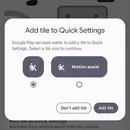 Смартфон Pixel с активированной функцией Motion Assist