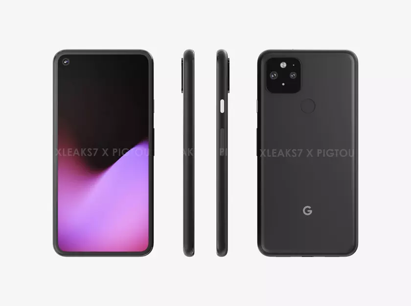 Новые рендеры Google Pixel 5: «дырявый» экран, обычный сканер отпечатков и квадратная камера