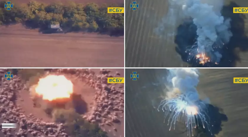 HIMARS уничтожил российскую тяжёлую огнемётную систему ТОС-1А с термобарическими ракетами, которая может выжигать территории площадью 40 000 кв. метров