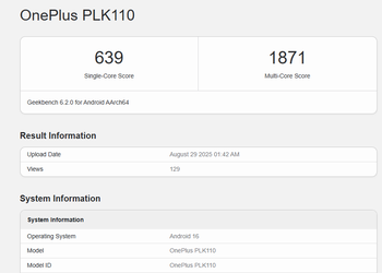 Судя по базе данных Geekbench, OnePlus 15 получит Snapdragon 8 Elite 2, но есть нюанс