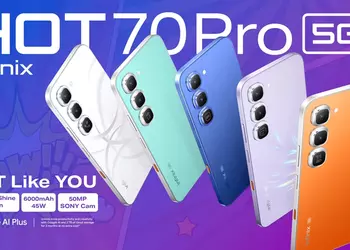 Новый Infinix HOT 70 Pro 5G меняет цвет, получил ИИ-функции и помогает при укачивании