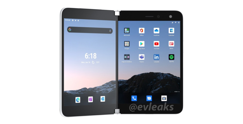 Смартфон-книжку Microsoft Surface Duo показали на официальных пресс-рендерах
