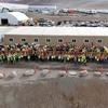 Main steel structure of the Tesla Semi plant in Nevada
