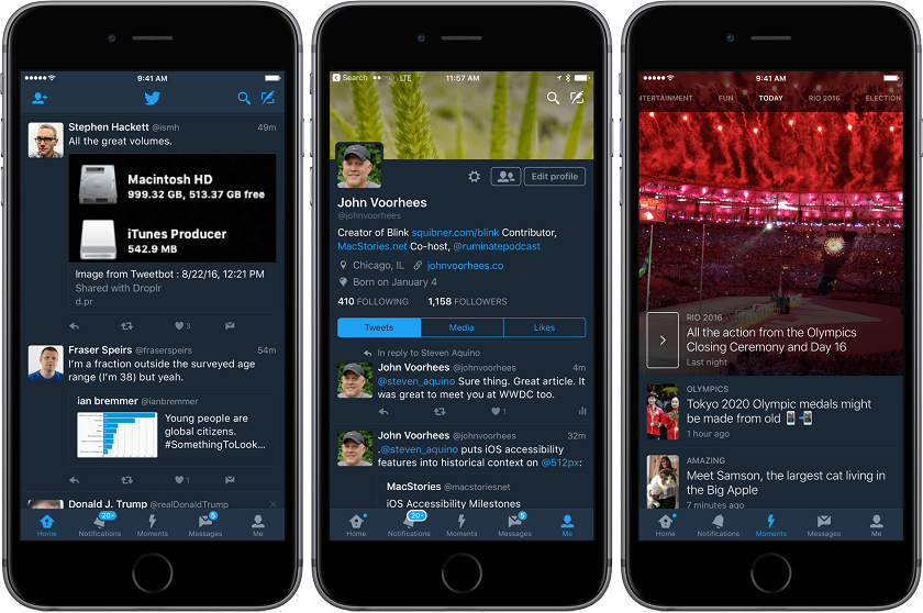 Twitter для iOS обзавелся ночным режимом