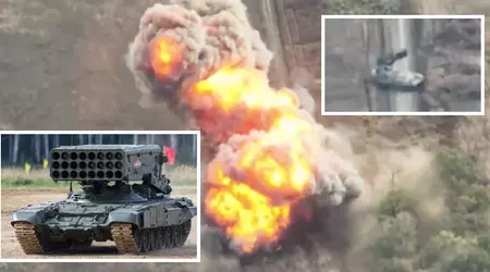 FPV-безпілотник розірвав на частини російську важку вогнеметну систему ТОС-1А з термобаричними ракетами