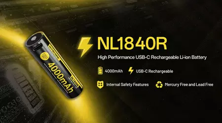 Nitecore NL1840R: a 4,000mAh 18650 battery you charge with a USB-C cable