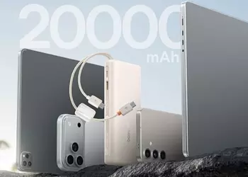 Baseus выпустила за пределами Китая компактный пауэрбанк EnerFill FC41 емкостью 20 000 мА·ч, с двумя встроенными кабелями и мощностью до 100 Вт