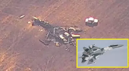 Le drone ukrainien SHARK a trouvé un avion de combat russe Su-35S d'une valeur à l'exportation de plus de 100 millions de dollars, qui pourrait avoir été abattu par des tirs amis.