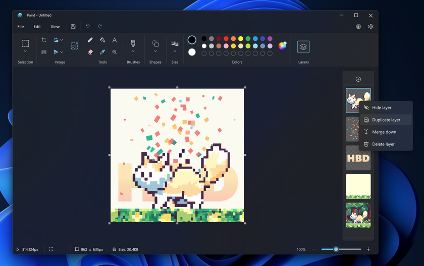 Радикальные изменения: Paint в Windows 11 DP получает новые функции