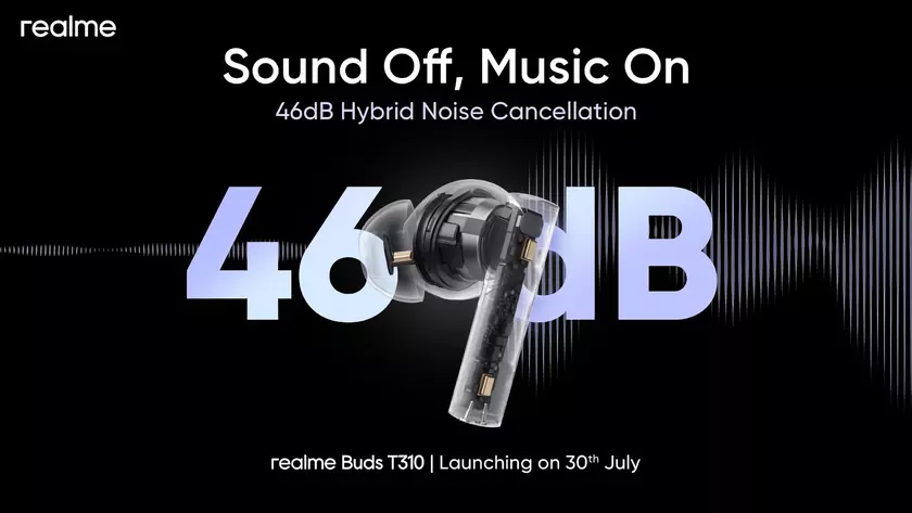 realme Buds T310 с ANC, защитой IP55 и автономностью до 40 часов дебютируют 30 июля