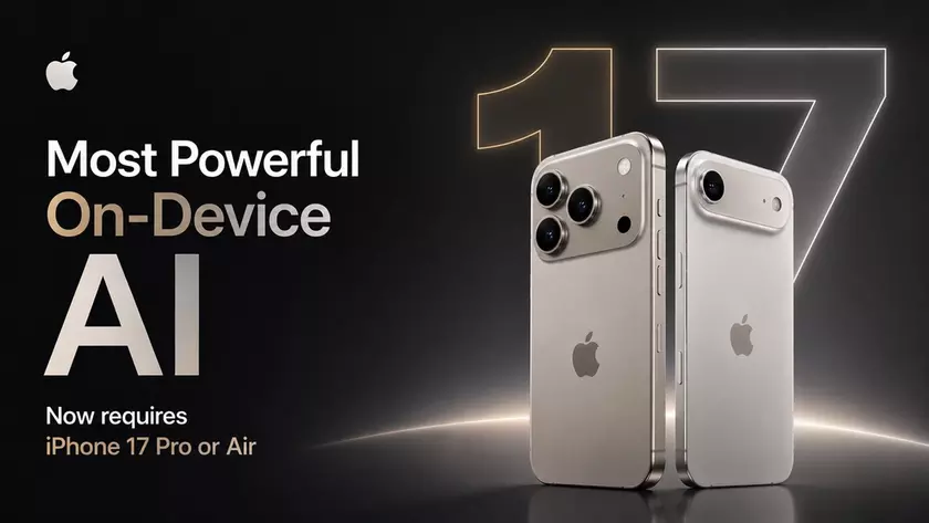 Логотип Apple Intelligence на черном фоне