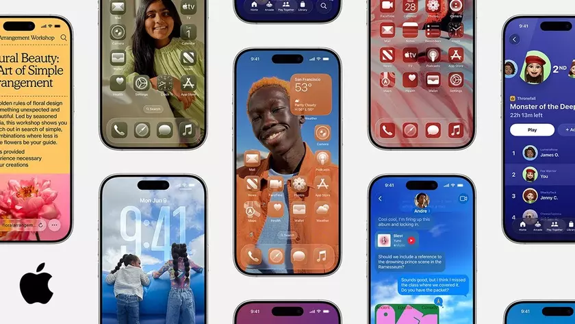 Интерфейс Liquid Glass в iOS 26