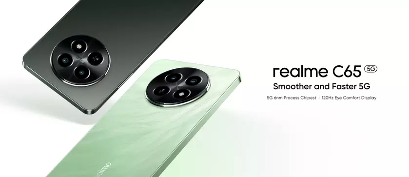 realme C65 5G: дисплей на 120 Гц, чип MediaTek Dimensity 6300 и батарея на 5000 мАч за $119