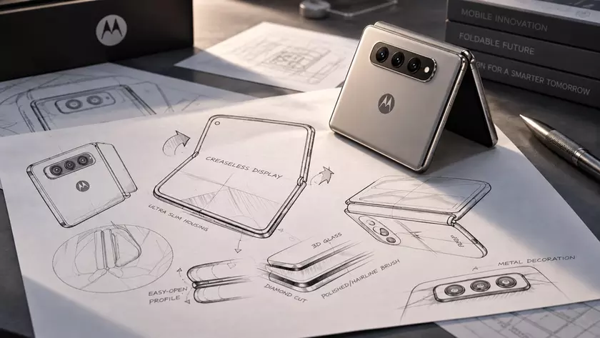 Эскизы нового складного смартфона Motorola