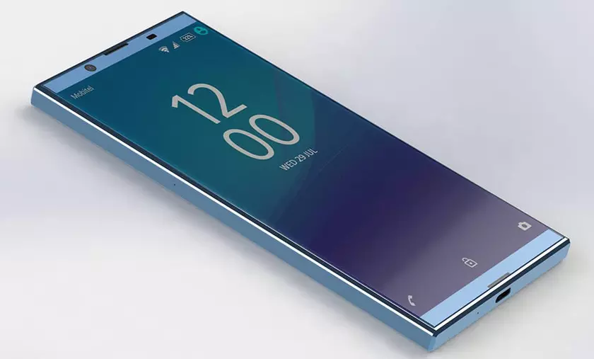 Эскиз смартфона Sony Xperia XZ Pro показывает использование полноэкранного дизайна