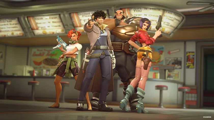 Blizzard опубликовала новый трейлер Overwatch 2, в котором показала, как будут выглядеть персонажи игры со скинами из Cowboy Bebop