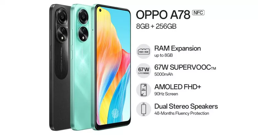OPPO A78 4G – Snapdragon 680, 90-Гц дисплей AMOLED и 67-Вт зарядка стоимостью $235