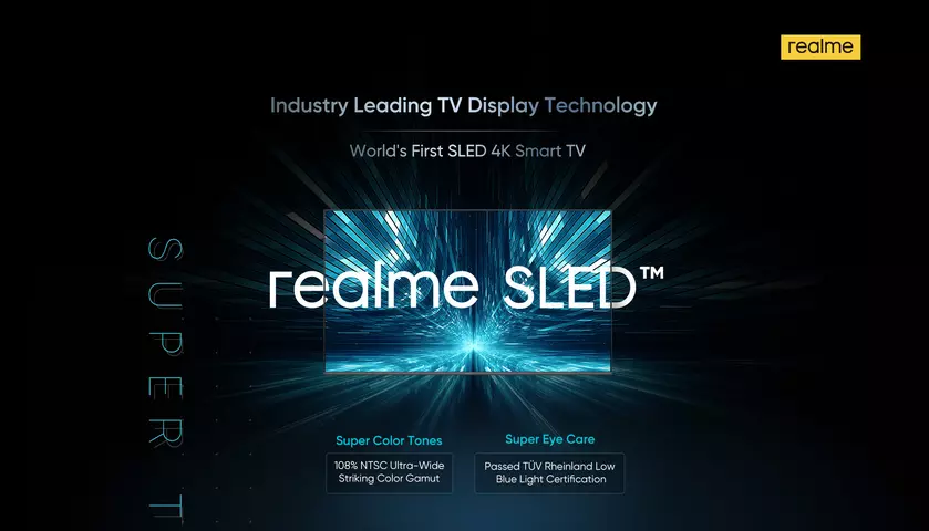 Realme анонсировала 55-дюймовый 4K-телевизор с новой технологией SLED