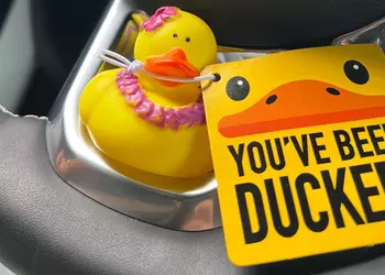 Hertz offers to rent a Jeep Wrangler with rubber duckies inside.