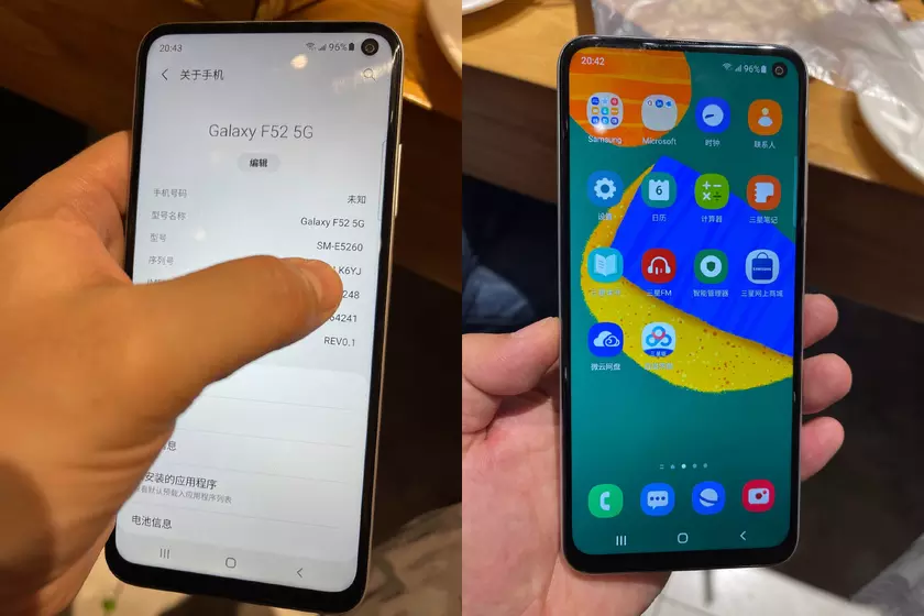 В сеть утекли изображения Galaxy F52 5G: «дырявый» дисплей, квадро-камера и характеристики, как у Galaxy A52 5G