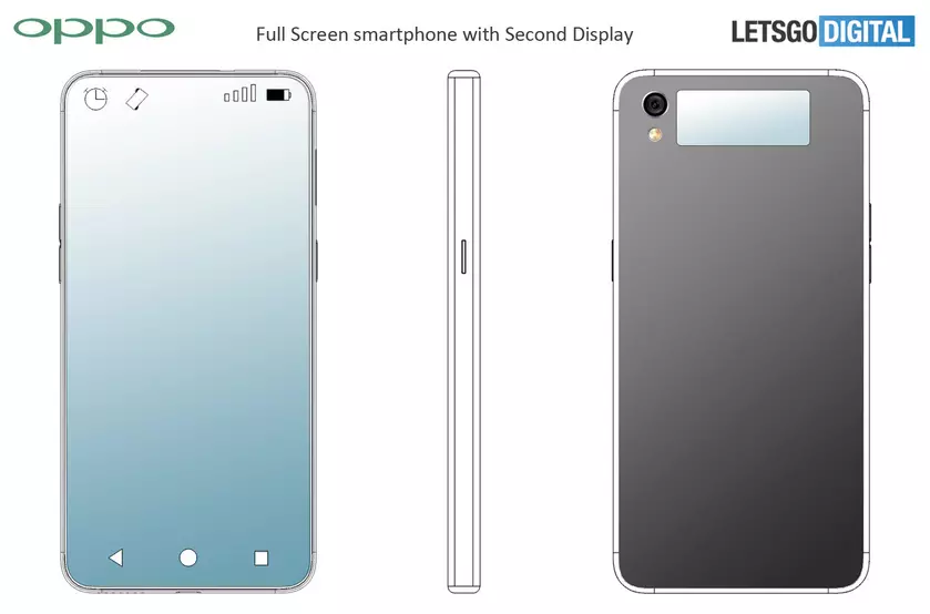 Oppo патентует смартфон со вторым экраном сзади