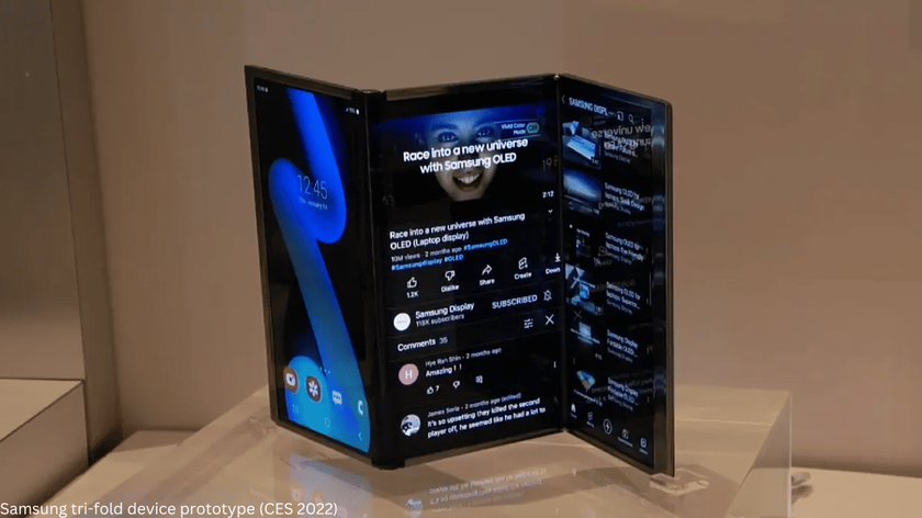 Тройная инновация: Прототип тройного смартфона Samsung на CES 2022