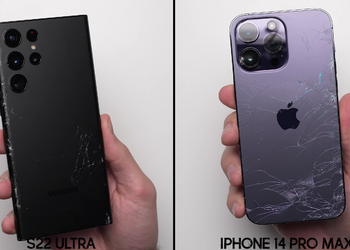 iPhone 14 Pro Max vs Samsung Galaxy S22 Ultra in a drop test