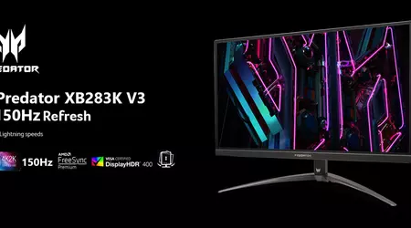 Acer Predator XB283K V3 - ігровий монітор 4K із частотою оновлення 150 Гц і HDMI 2.1 за ціною $500