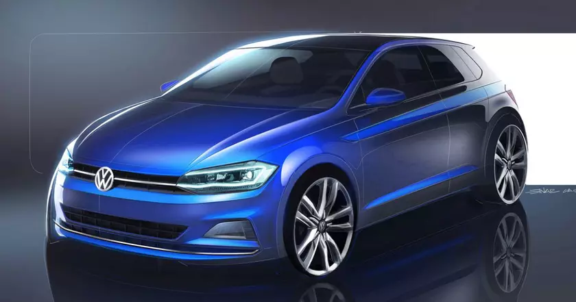 Сверкающий дебют: дизайн скетч нового Volkswagen Polo шестого поколения