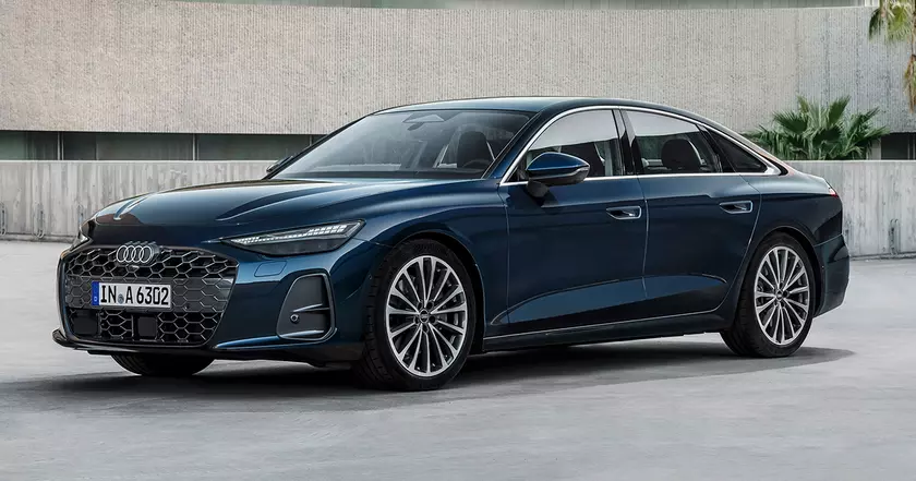 Новый Audi A6 Sedan 2025: Утончённость в цвете Firmament Blue Metallic