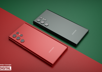 Even better than green: the Samsung Galaxy S22 Ultra was rendered in red, and it just wow!