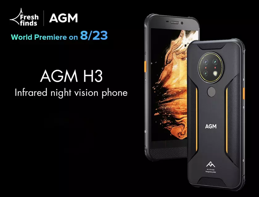 Защищённый смартфон AGM H3 с Android 11, NFC и аккумулятором 5400 мА-ч за $150