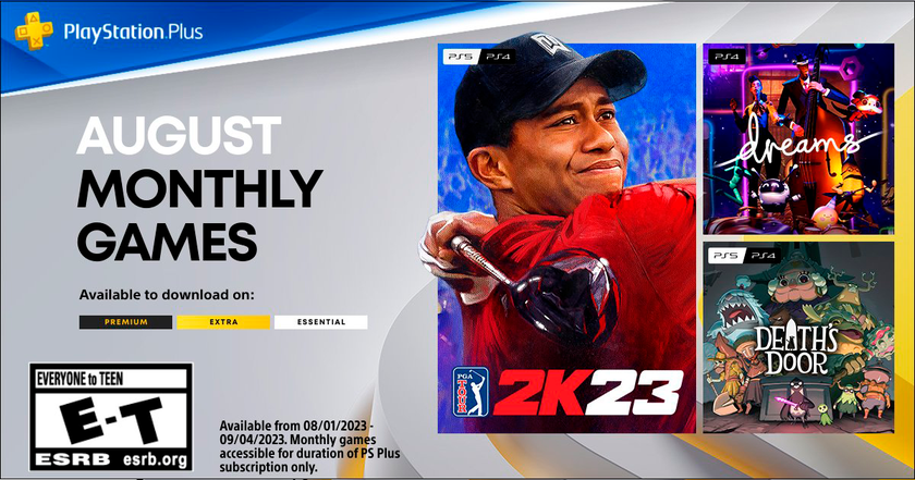 Довольно неплохо: Подписчики PlayStation Plus в августе получат PGA Tour 2K23, Dreams и Death's Door