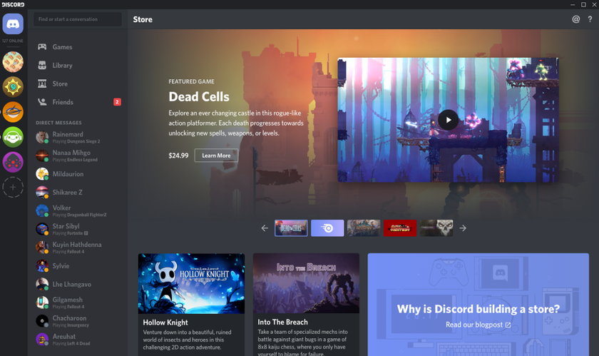 Discord открыл собственный цифровой магазин видеоигр
