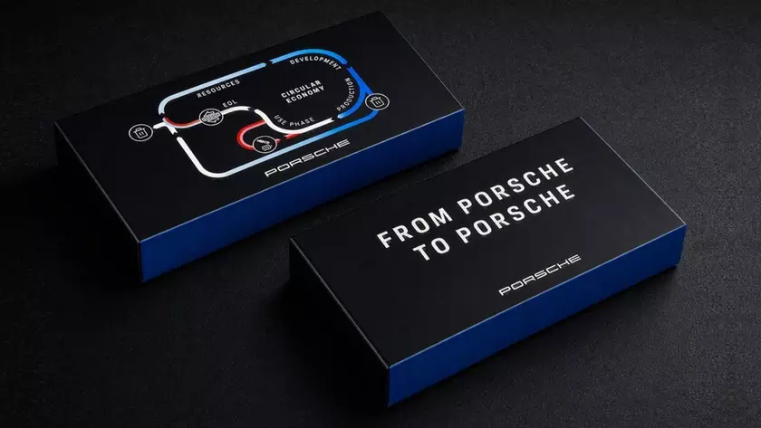 Коробка с батарейными ячейками Porsche с маркировкой 'From Porsche to Porsche'