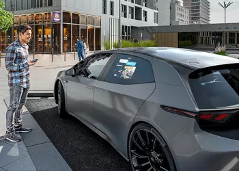 Continental's projection system turns the car's rear side windows into displays