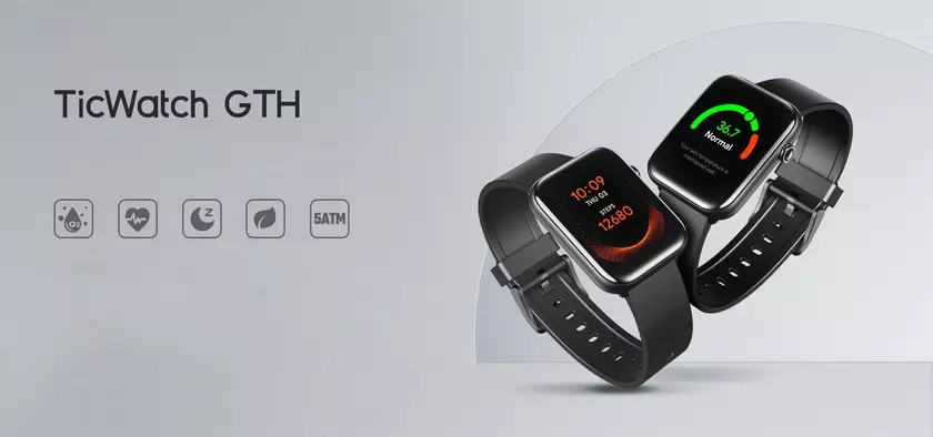 Умные часы TicWatch GTH c датчиком измерения температуры продают на AliExpress за $69