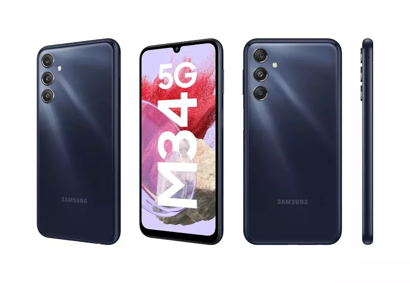AMOLED-дисплей на 120 Гц, чип Exynos 1280 и батарея на 6000 мАч: в интернете появились изображения и характеристики Samsung Galaxy M34 5G