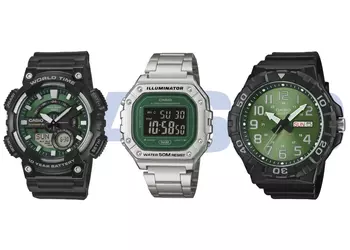 Casio представила три новые часы с зелеными циферблатами, одна из моделей получила батарею с сроком службы до 10 лет