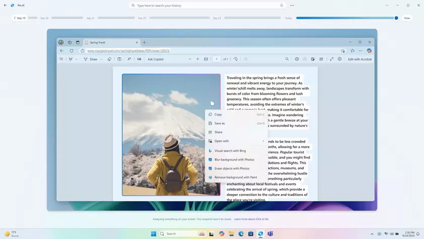 Microsoft представляет новую функцию Click to Do на базе искусственного интеллекта