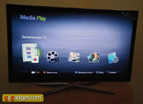 Samsung 3D LED TV - встроенный медиаплеер