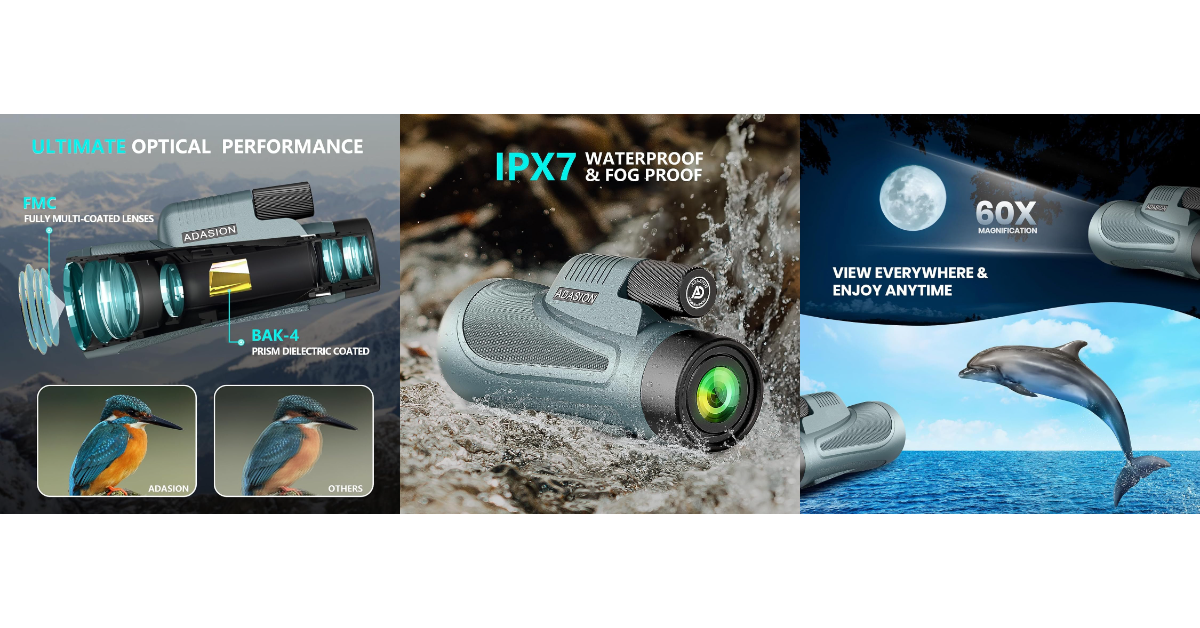Adasion 12x56 best monocular telescope for long range