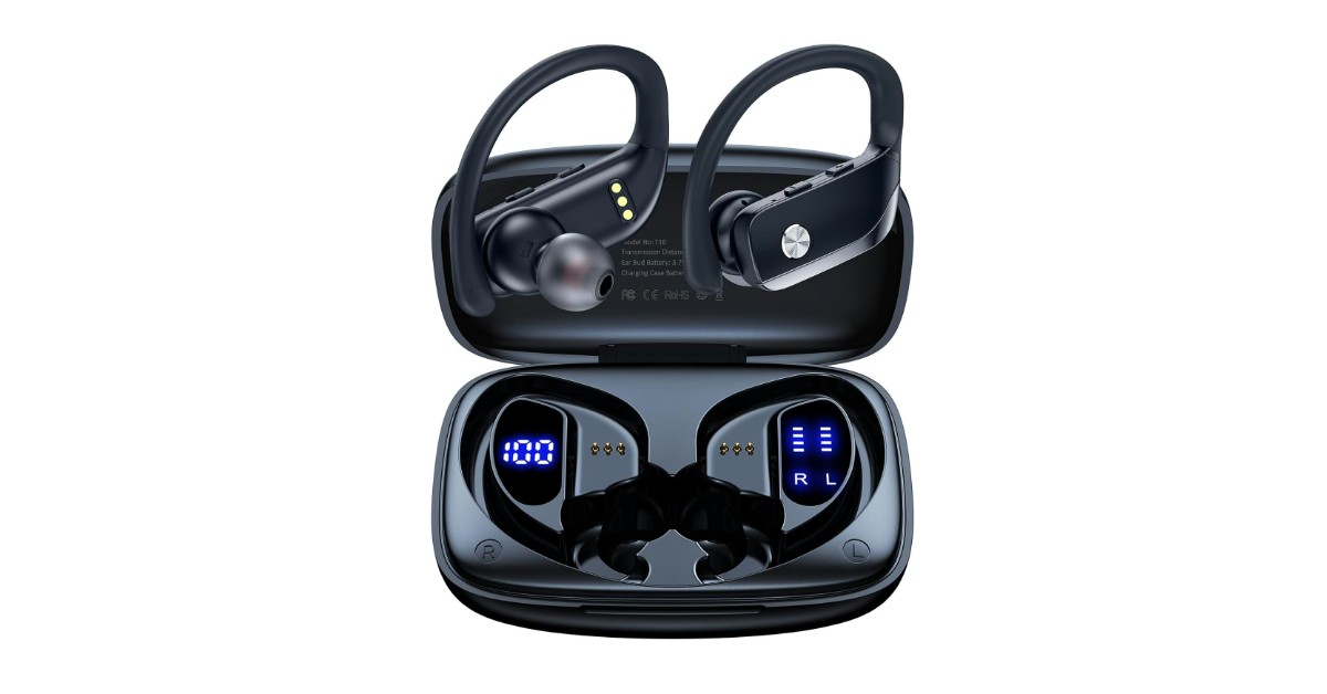 BMANI T16 best wireless earbuds with ear hooks