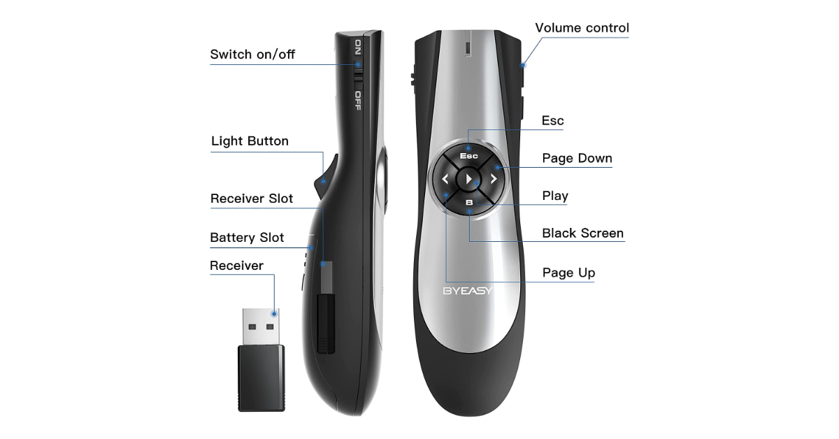 BYEASY PPT clicker sans fil pour les présentations