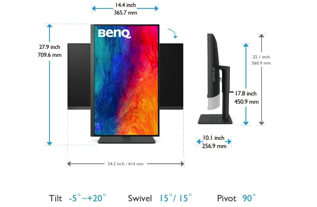 Moniteur vertical 27 pouces BenQ PD2705U