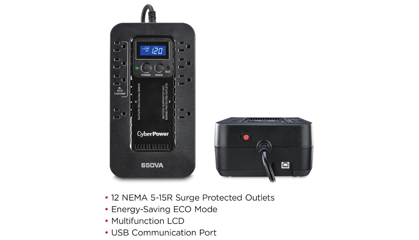 CyberPower Ecologic EC650LCD small UPS for home network