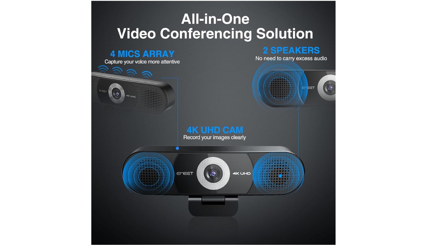 EMEET C980 PRO 4K USB webcam with audio