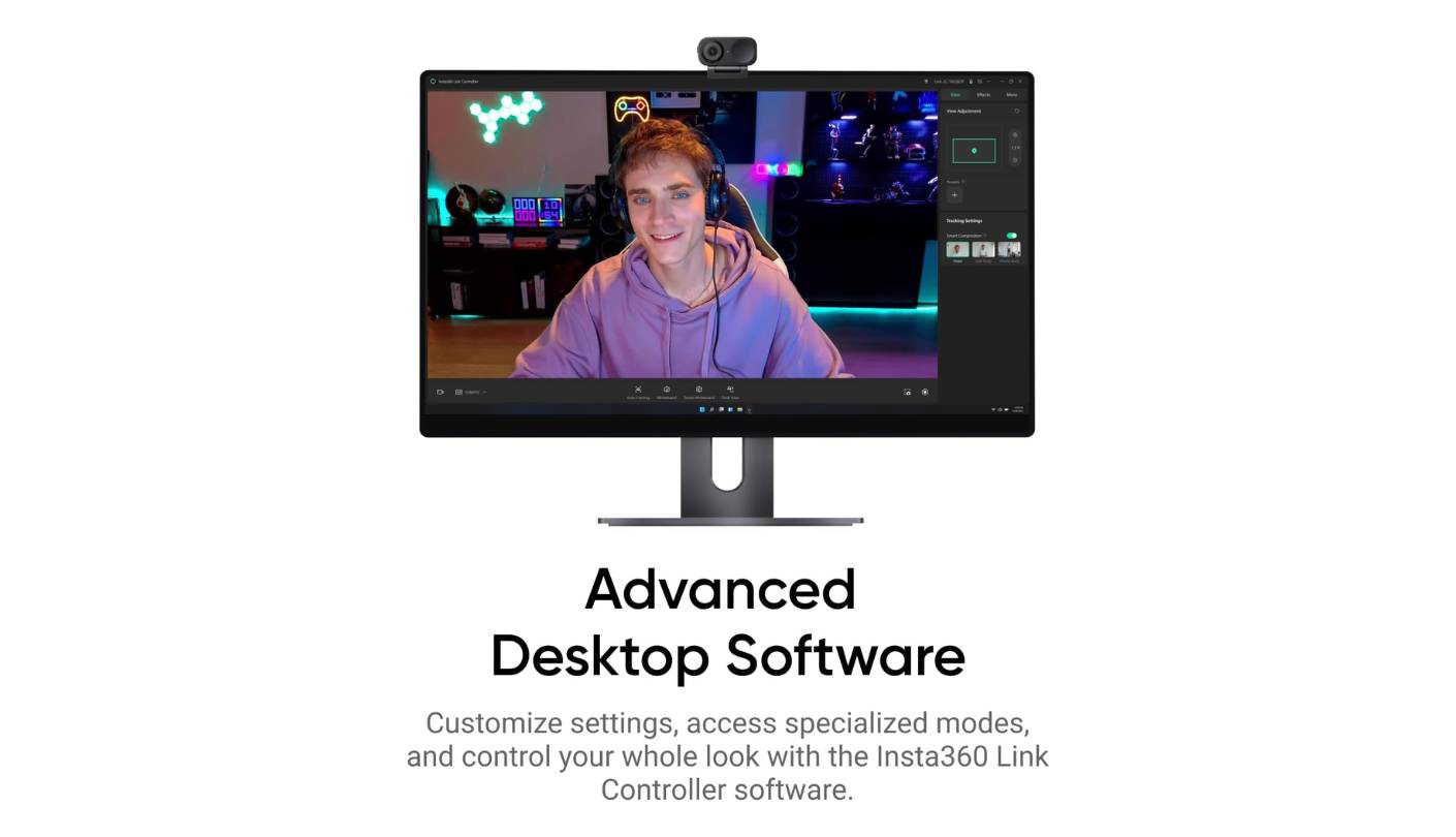 Insta360 Link 2C external webcam better than laptop camera