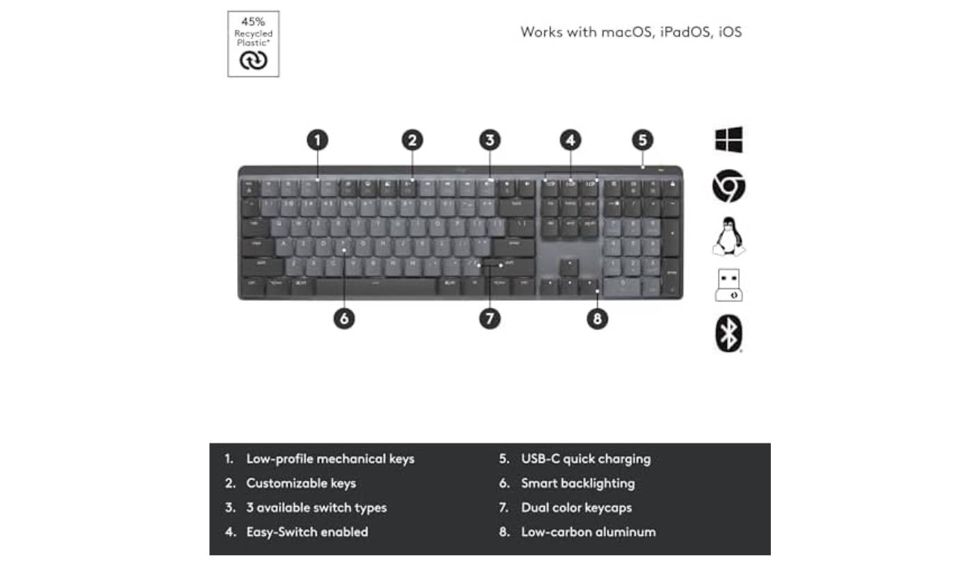 Logitech MX Mechanical keyboard switches for typists
